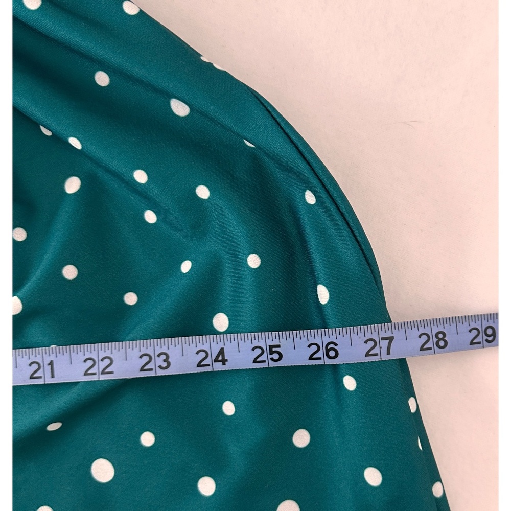 Anthony Richards Green Polka Dot Elastic Waist Sleeveless Maxi Dress, M - Picture 9 of 9